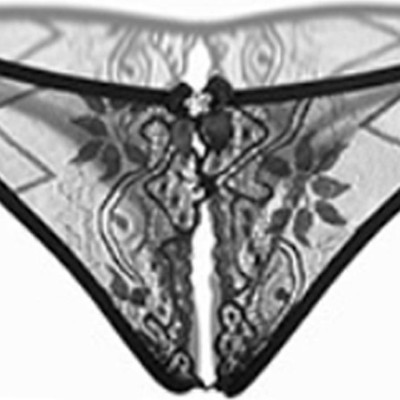 Quần lót nữ lọt khe ren phối hoa hở mông hở đũng - 1 cái màu đen