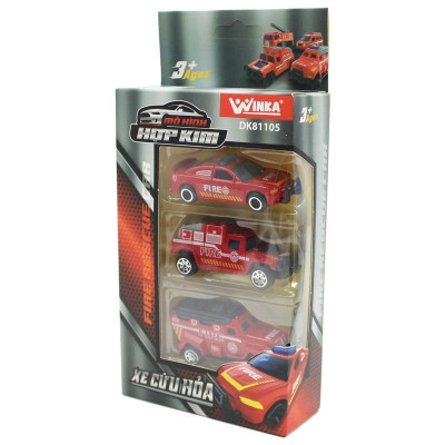 Bộ 3 Mô Hình Hợp Kim Xe Cứu Hỏa - Winka DK81105 (Mẫu Sản Phẩm Bên Trong Là Ngẫu Nhiên)