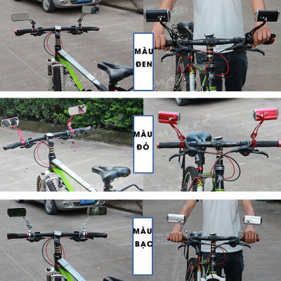 Gương Vuông Xe Đạp quan sát chiếu hậu xe đạp/ xe đạp điện 360 độ (2 chiếc/ bộ), chất liệu hợp kim nhôm (đã kèm theo pad chân gương lỗ 8mm) - Mai Lee