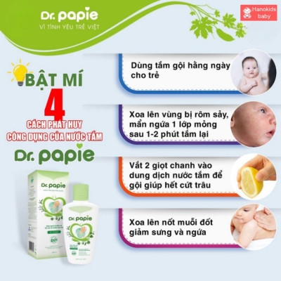 Mua Nước Tắm Thảo Dược Dr.Papie Chai lớn 500ml Cho Bé Sơ Sinh Đến 3 Tuổi Tặng 2 Khăn Sữa