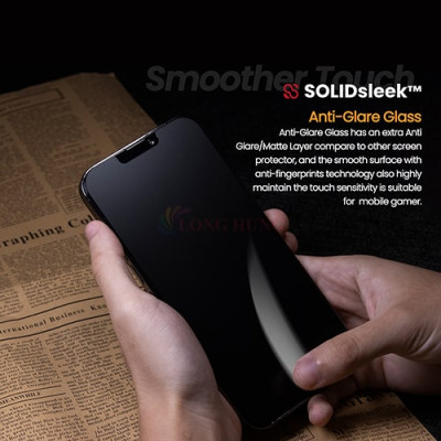 Dán màn hình cường lực Full viền chống vân tay Zeelot SOLIDsleek dành cho iPhone 13 Series (hỗ trợ Kit dán) - Hàng chính hãng