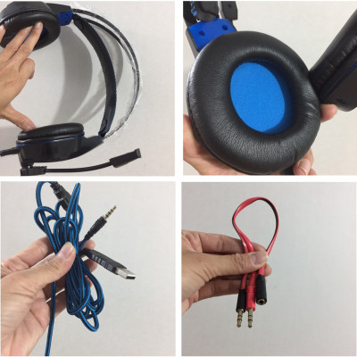 Tai nghe chụp tai gaming có đèn LED 1 chân cắm 3.5mm cho điện thoại laptop hoco W102 - Hàng chính hãng