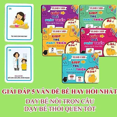 Bộ thẻ flashcards phát triển ngôn ngữ và giao tiếp (combo 5 chủ đề)