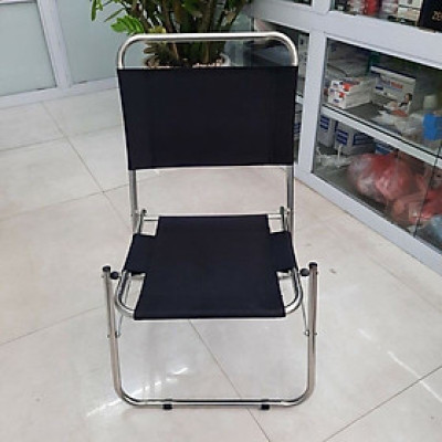 GHẾ XẾP INOX VẢI DÙ cho quán Trà Chanh, Cafe, vỉa hè, Câu Cá