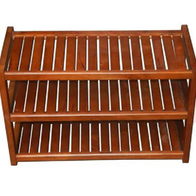 Kệ Giày Dép Gỗ Tự Nhiên 3 Tầng Rộng 60cm (Vàng)