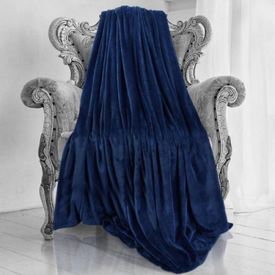 Mền lông cừu xanh dương đậm cao cấp A - 1m8x2m