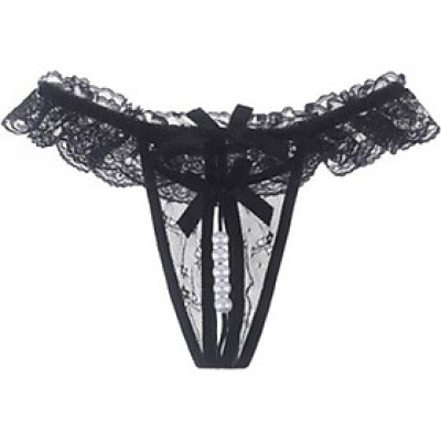  Quần lót trong suốt lọt khe - Màu đen