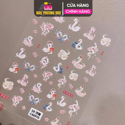 Sticker 5D Dán Móng Tết 2025 Hình Rắn, Hình Dán Móng Đèn Lồng, Tia Sáng p.hoa, Quả Đào Dễ Thương Diy