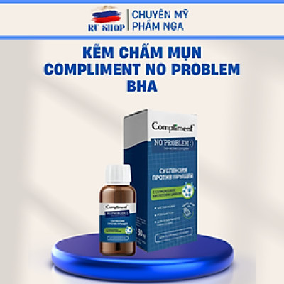 Kẽm chấm mụn Compliment No Problem BHA giảm sưng, gom khô cồi mụn 30ml
