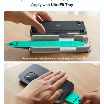 Combo 2 Kính Cường Lực Kèm Khung Dán ESR UltraFit Classic Screen Protector Cho iPhone 16e/ iphone 13/ iphone 14_ Hàng chính hãng