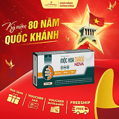 Viên uống Mộc Hoa Trắng No.va hỗ trợ cải thiện sức khỏe đường ruột, viêm đại tràng (30 viên) - Nutramed