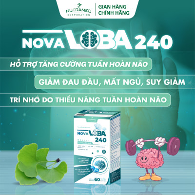 Viên uống Novaloba 240 hỗ trợ hoạt huyết, tăng cường tuần hoàn não (60 viên) - Nutramed