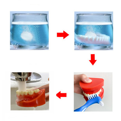 Hộp 120 viên vệ sinh khay niềng răng trong suốt, răng giả Nhật Bản