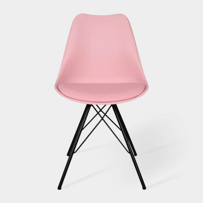 Ghế Demos Mặt Nệm Chân Thép Sơn Đen Lưng Trắng IBIE