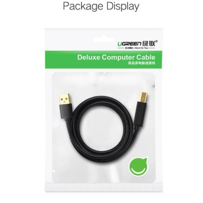 Ugreen UG10351US135TK 3M màu Đen Cáp USB 2.0 sang USB B máy in đầu mạ vàng - HÀNG CHÍNH HÃNG