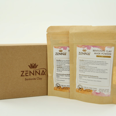 Mặt nạ bùn khoáng núi lửa kiểm soát dầu và mụn, thải độc tố, tái tạo da ZENNA Bentonite Clay 100g (2 túi 50g) - Set tiết kiệm - Phù hợp cho mọi loại da đặc biệt da dầu và mụn