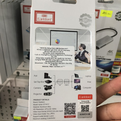 Bộ Chuyển Đổi Chân USB  ra HDMI Earldom W17- Hàng chính hãng