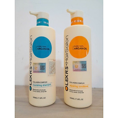 Cặp Dầu Gội Xả Olexrs HairSalon Argan Oil Collagen 2x500ml cho tóc khô hư tổn