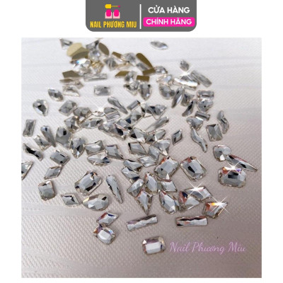 Đá Khối Chân Bằng Làm Nail Nhiều Size Mix Màu Sáng Lâu, Bám Chắc, Phù Hợp Trang Trí Hoạ Tiết, Dễ Phối Làm Nail Nữ