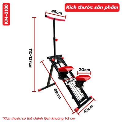 BG Máy Leo Núi Tại Nhà KM-2100 Máy đi bộ trên không - Máy Leo Bậc Thang Gấp Gọn Máy Tập Thể Dục Tại Nhà An Toàn, Tiện Lợi, Hiệu Quả (hàng nhập khẩu)