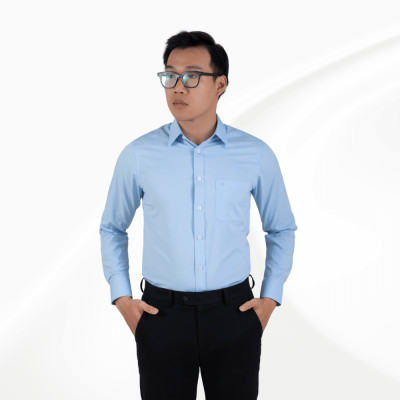 Áo sơ mi nam dài tay xanh không túi GENTITI By Thái Tuấn - 1C803HAKT005