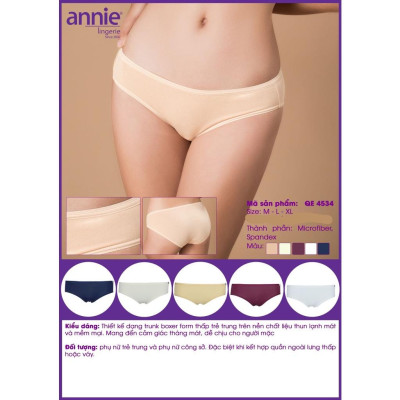 QE 4534. Quần lót chất liệu thun lạnh mềm mại. annie. Mã QE 4534