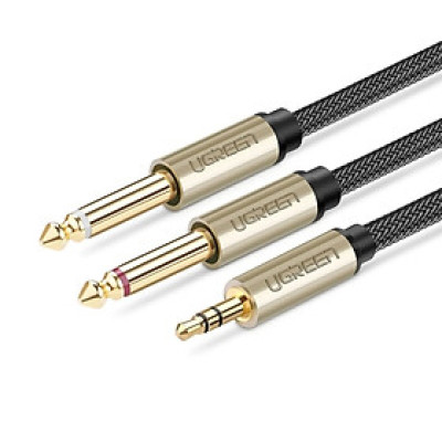 UGREEN 3.5Mm Trs Ra Dual 6.35Mm/6.5Mmts Audio Cáp 3M Av126-40793 - Hàng Chính Hãng