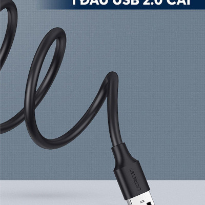 Ugreen UG10314US103TK 1M màu Đen Cáp tín hiệu nối dài USB 2.0 lõi thuần đồng - HÀNG CHÍNH HÃNG