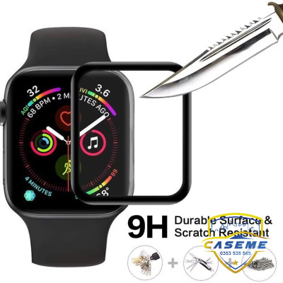 Miếng dán màn cho Apple Watch 44mm / 40mm / 42mm / 38mm cường lực dẻo Full viền 5D, chống xước, chống sốc cao cấp - Hàng nhập khẩu.