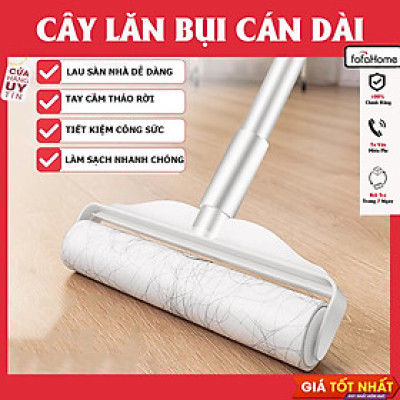 Cây Lăn Bụi Cán Dài Làm Sạch Quần Áo, Sàn Nhà, Ga Giường, Lông Chó Mèo - Độ Dài Tùy Chỉnh, Kèm 1 Lõi Thay Thế