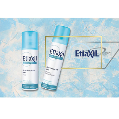 Xịt Khử Mùi Etiaxil Déodorant Anti-Transpirant 48H Peaux Sensibles Aérosol (150 ml) Dạng Phun Sương + Tặng 1 Móc Khóa Nhựa 2 Mặt