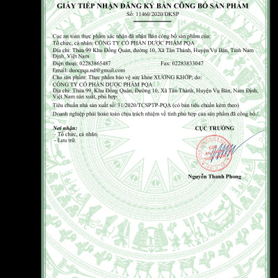 Viên nang PQA Xương Khớp hộp 100 viên là dược phẩm thảo dược cho người bị đau nhức xương khớp, viêm khớp, thoái hóa khớp, hỗ trợ mạnh gân cốt, giúp hạn chế triệu chứng đau nhức xương khớp do viêm khớp, thoái hóa khớp
