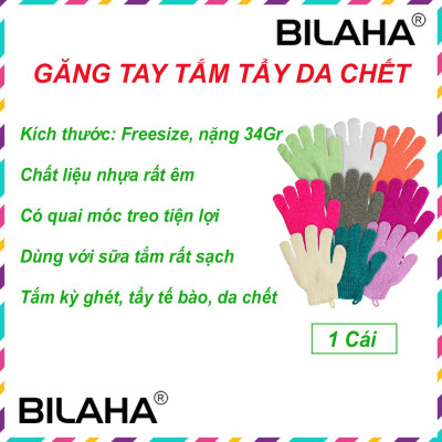 Bao tay tắm tạo bọt chà lưng rất sạch, Găng tay tắm tẩy tế bào da chết da láng mịn sạch nhờn (Hàng Chính Hãng)