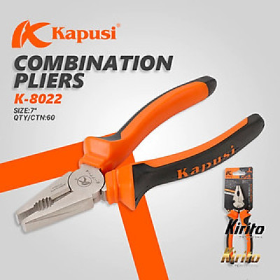 Kìm điện Kapusi Japan kích cỡ 7 inch chính hãng chất liệu thép CRV k8022