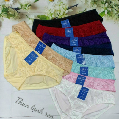Combo 10 quần lót thun lạnh ren trước  Nhiều màu hàng việt nam - 10 Cái Da Size L