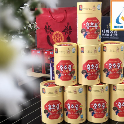 Nước Hồng Sâm Nhung Hươu Hàn Quốc Trẻ Em - MYEONG KI SAM - Hàng nội địa Hàn Quốc - nhập khẩu chính ngạch - Hộp 300g (10g x 30 gói) - Vị sữa chua, bổ sung thêm vitamin, khoáng chất