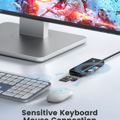 Bộ Chuyển Đổi HUB TypeC 1 USB ra 4 cổng USB 3.0 5Gps/ TF/SD 3.0*1 5Gbps PAPW3AT-C3-015 Orico - Hàng Chính Hãng