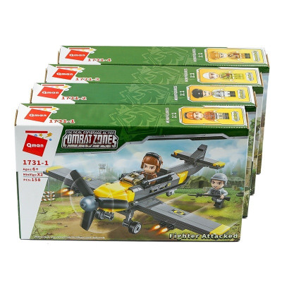 Đồ chơi - QMAN - 1731 Bộ đồ chơi xếp hình mô hình máy bay, ô tô (giao lẻ ngẫu nhiên)