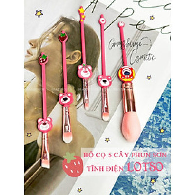 BỘ CỌ TRANG ĐIỂM MAKE UP 5 CÂY GẤU LOTSO HÀNG THỦ CÔNG ĐIÊU KHẮC PHUN SƠN TỈNH ĐIỆN CAO CẤP (KÈM TÚI ĐỰNG)
