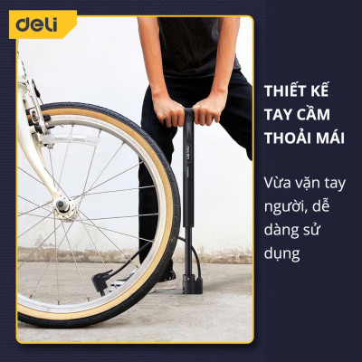 Bơm Xe Đạp Deli Đạp Chân, Tay Chính Hãng - Siêu Nhẹ, Dễ Dàng Di Chuyển - Áp Suất Cao - DL880002|4|5|6