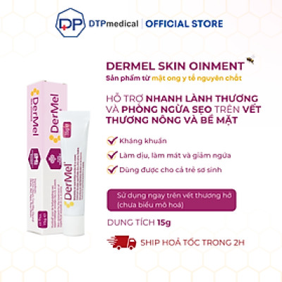 DerMel Skin Ointment hỗ trợ nhanh lành vết thương, phòng ngừa sẹo trên vết thương nông và bề mặt, kháng khuẩn giảm ngứa