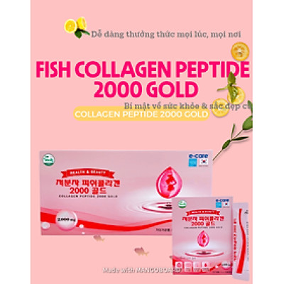 Collagen Peptipe Gold 2000mg Gold Hộp 90 Gói - Sante365 - Thực phẩm bảo vệ sức khỏe