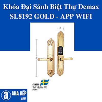 Khóa Đại Sảnh Biệt Thự Demax SL280 BRASS 24K - APP WIFI. Hàng Chính Hãng