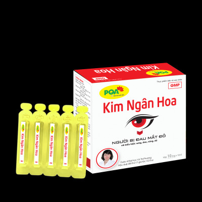 Kim Ngân Hoa PQA Hỗ Trợ Thanh Nhiệt, Triệu Chứng Đau Mắt Đỏ Viêm Kết Mạc Hộp 10 Ống