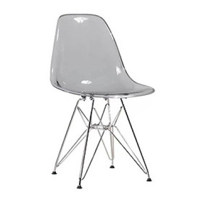 Ghế Eames lưng trong chân thép mạ