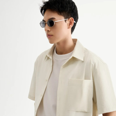 Áo sơ mi tay ngắn nam vải gió túi đắp. Loose - RT 10S25SHS050 | ROUTINE CÀ MAU