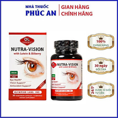 Viên uống bổ mắt, tăng cường thị lực Nutra Vision Olympian Labs Mỹ 30 viên