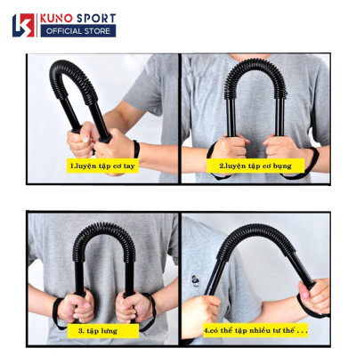 Gậy Tập Cơ Tay Lò Xo Kháng Lực KUNO SPORT, Thanh Lò Xo Power Lực Từ 20KG Đến 60KG