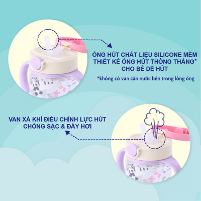 Bình ống hút Richell AXSTARS chất liệu tritan có bọc đế bình | Baby