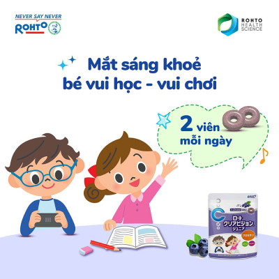Kẹo ngậm bổ mắt cho bé Rohto Clear Vision Junior (Hộp 60 viên)